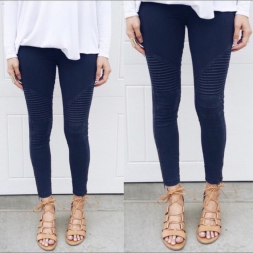 DEBBIE Biker pants - NAVY - Picture 1 of 1